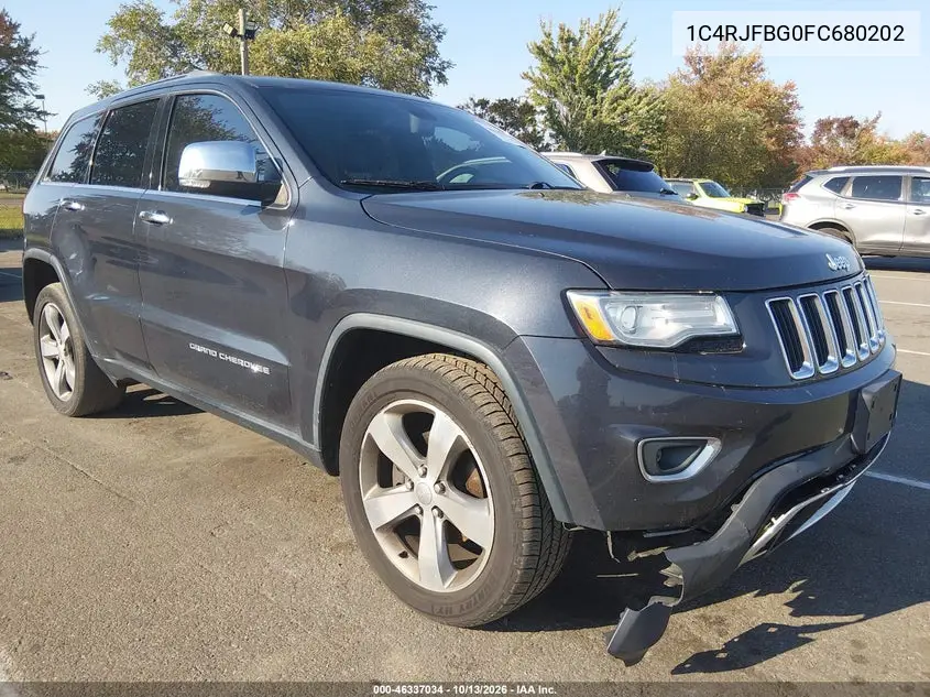 1C4RJFBG0FC680202 — 2015 Jeep Grand Cherokee, фото 2 с аукциона IAAI, Передняя часть