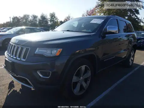 1C4RJFBG0FC680202 — 2015 Jeep Grand Cherokee, фото 3 с аукциона IAAI, Передняя часть