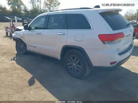 1C4RJFBG8HC808933 — 2017 Jeep Grand Cherokee, фото 4 с аукциона IAAI, Передняя часть