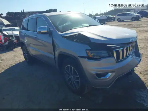 1C4RJEBG9HC867760 — 2017 Jeep Grand Cherokee, фото 2 с аукциона IAAI, Передняя часть