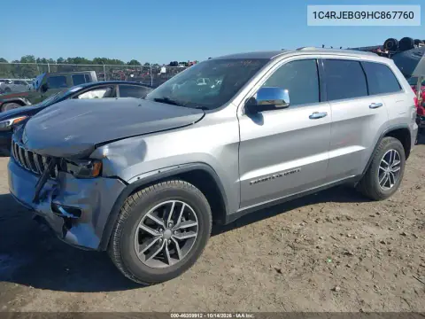 1C4RJEBG9HC867760 — 2017 Jeep Grand Cherokee, фото 3 с аукциона IAAI, Передняя часть