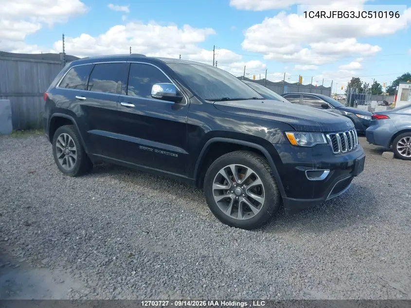 2018 Jeep Grand Cherokee Limited VIN 1C4RJFBG3JC510196 фото 2