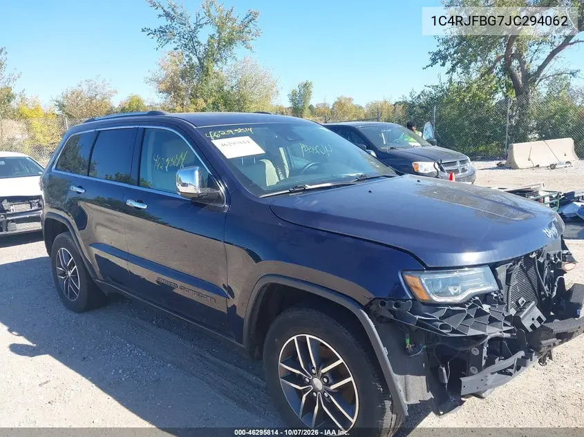 2018 Jeep Grand Cherokee Limited 4X4 VIN 1C4RJFBG7JC294062 фото 2
