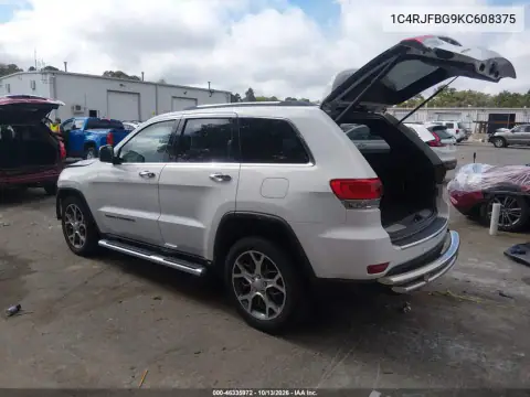 1C4RJFBG9KC608375 — 2019 Jeep Grand Cherokee, фото 3 с аукциона IAAI, Передняя часть