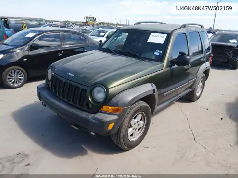 2007 Jeep Liberty Sport VIN 1J4GK48K47W502159 фото 2