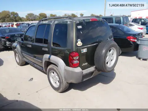 2007 Jeep Liberty Sport VIN 1J4GK48K47W502159 фото 3