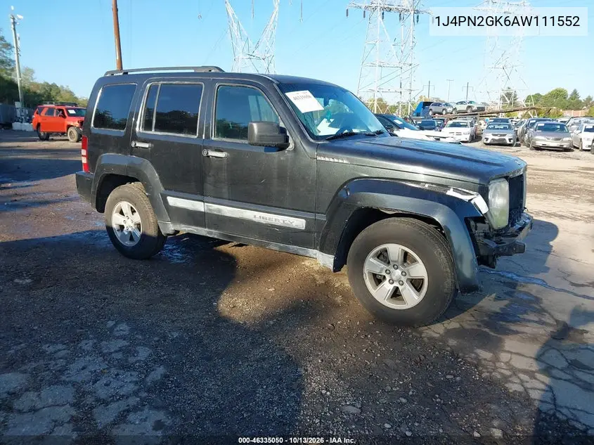 2010 Jeep Liberty Sport VIN 1J4PN2GK6AW111552 фото 2