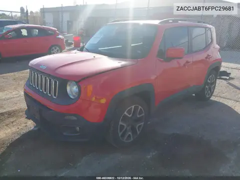 2015 Jeep Renegade Latitude VIN ZACCJABT6FPC29681 фото 3