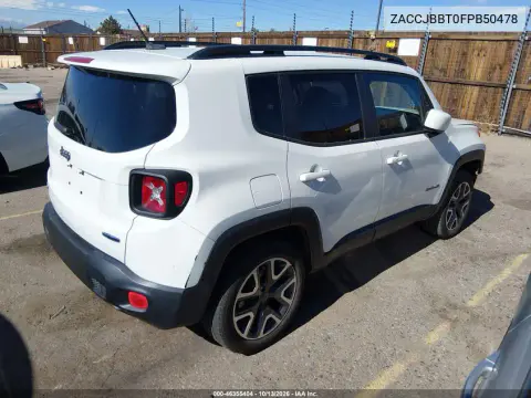 2015 Jeep Renegade Latitude VIN ZACCJBBT0FPB50478 фото 4