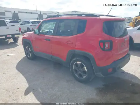 2016 Jeep Renegade Sport VIN ZACCJAAT4GPD60028 фото 4