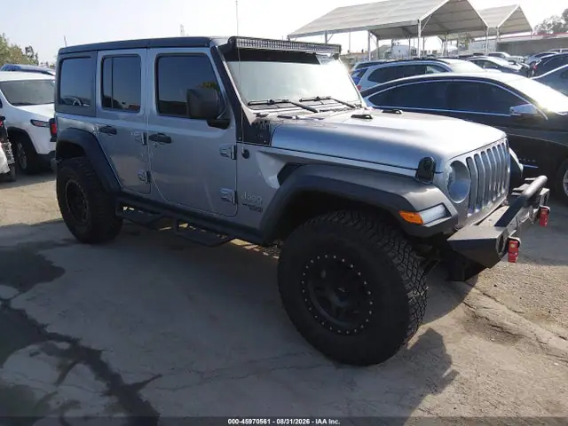 1C4HJXDN2KW593374 — 2019 Jeep Wrangler Unlimited Sport S 4X4, Передняя часть (Front End), фото до ремонта