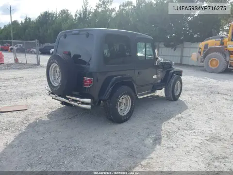 2000 Jeep Wrangler Sahara VIN 1J4FA59S4YP716275 фото 4