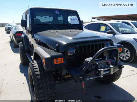 2000 Jeep Wrangler Sport VIN 1J4FA49S9YP727170 фото 2