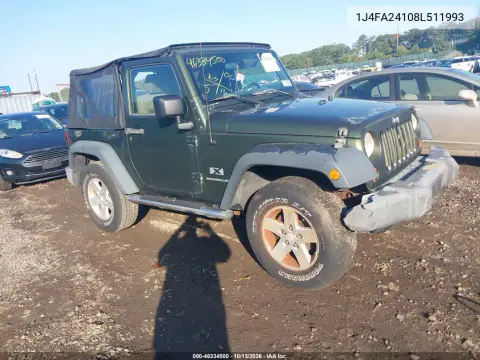 1J4FA24108L511993 — 2008 Jeep Wrangler, Естественный износ, фото до ремонта
