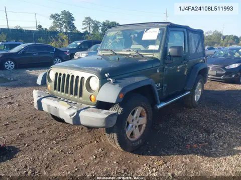 2008 Jeep Wrangler X VIN 1J4FA24108L511993 фото 2