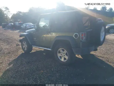 2008 Jeep Wrangler X VIN 1J4FA24108L511993 фото 3