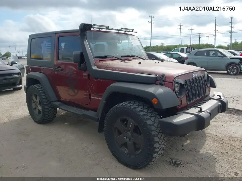 1J4AA2D10AL216750 — 2010 Jeep Wrangler, фото 2 с аукциона IAAI 19.10.2026, Не указано