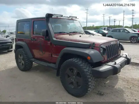1J4AA2D10AL216750 — 2010 Jeep Wrangler, Неизвестные повреждения, фото до ремонта