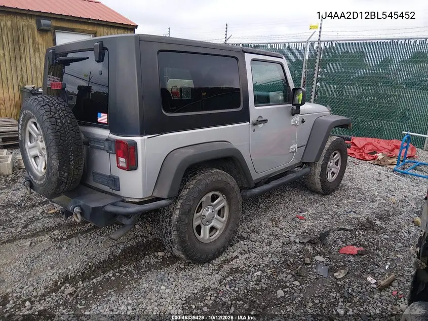 2011 Jeep Wrangler Sport VIN 1J4AA2D12BL545452 фото 5