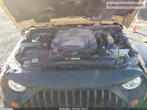 1C4HJWEG5DL676635 — 2013 Jeep Wrangler, Сзади, фото до ремонта