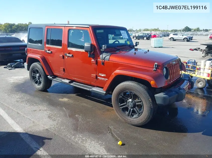 2014 Jeep Wrangler Unlimited Sahara VIN 1C4BJWEG7EL199116 фото 2