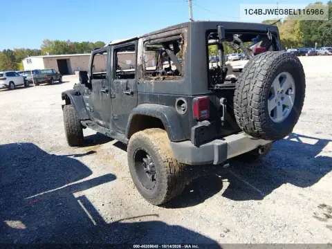 1C4BJWEG8EL116986 — 2014 Jeep Wrangler, фото 3 с аукциона IAAI, Пожар