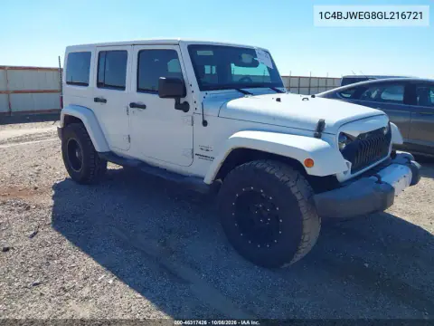 2016 Jeep Wrangler Unlimited Sahara VIN 1C4BJWEG8GL216721 фото 2