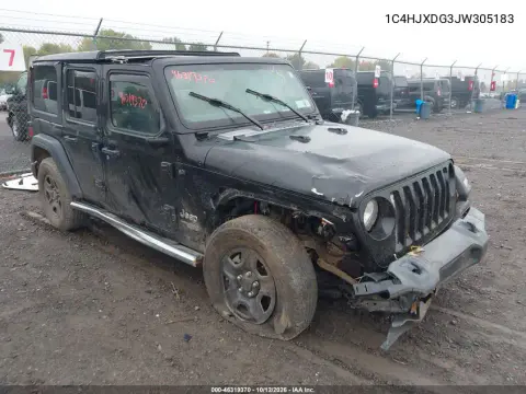 1C4HJXDG3JW305183 — 2018 Jeep Wrangler, Переворот, фото до ремонта