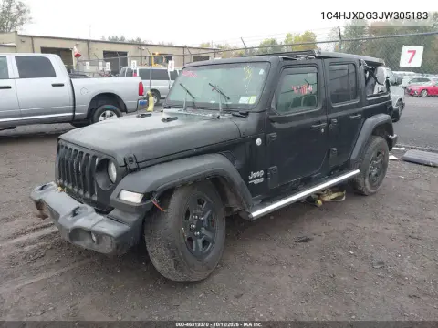 2018 Jeep Wrangler Unlimited Sport 4X4 VIN 1C4HJXDG3JW305183 фото 2