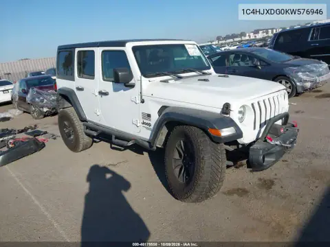 1C4HJXDG0KW576946 — 2019 Jeep Wrangler, Передняя часть, фото до ремонта