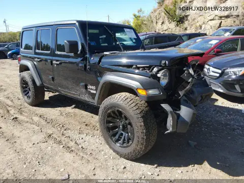 1C4HJXDG1LW328917 — 2020 Jeep Wrangler, Передняя часть, фото до ремонта