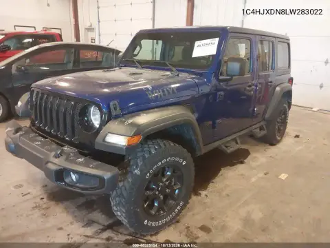 2020 Jeep Wrangler Unlimited Willys Sport 4X4 VIN 1C4HJXDN8LW283022 фото 3