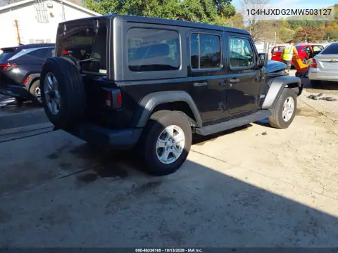 1C4HJXDG2MW503127 — 2021 Jeep Wrangler, фото 4 с аукциона IAAI, Передняя часть