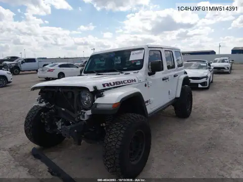 1C4HJXFG1MW514391 — 2021 Jeep Wrangler, фото 3 с аукциона IAAI, Передняя часть