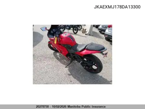 2008 Kawasaki Ex250R Ninja VIN JKAEXMJ178DA13300 фото 3