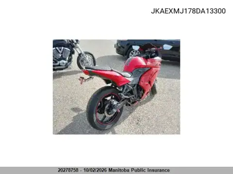 2008 Kawasaki Ex250R Ninja VIN JKAEXMJ178DA13300 фото 4