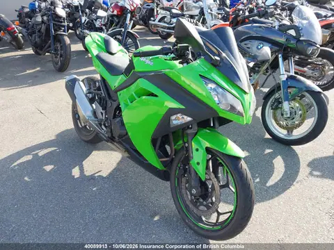 JKAEX8A12FDA21745 — 2015 Kawasaki EX300 A, Левый бок (Left Side), фото до ремонта
