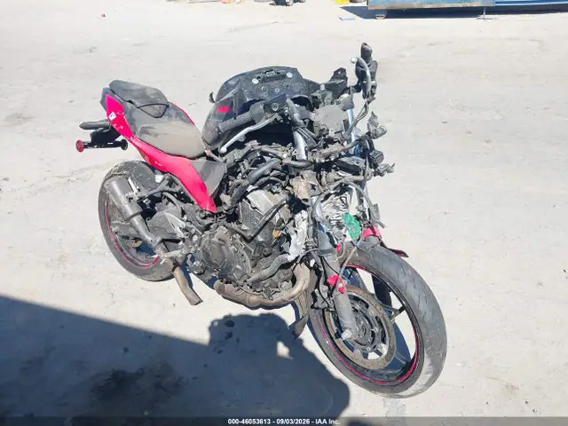 ML5EXGJ19RDA21367 — 2024 Kawasaki EX500 A/B, Передняя часть (Front End), фото до ремонта
