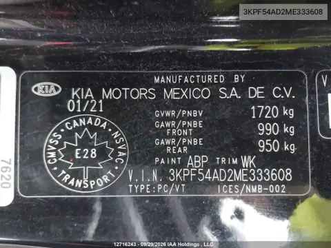 2021 Kia Forte Ex/Ex Premium/Ex+ VIN 3KPF54AD2ME333608 фото 19