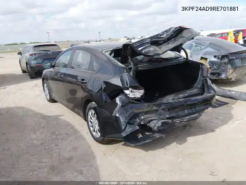 3KPF24AD9RE701881 — 2024 Kia Forte, фото 3 с аукциона IAAI, Не указано