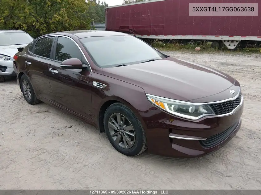 2016 Kia Optima Lx Eco Turbo VIN 5XXGT4L17GG063638 фото 2