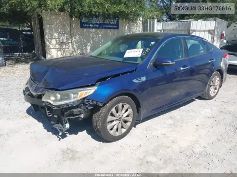 5XXGU4L33HG176616 — 2017 Kia Optima, фото 3 с аукциона IAAI, Передняя часть