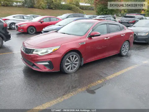 2019 Kia Optima VIN 5XXGU4L35KG281097 фото 3