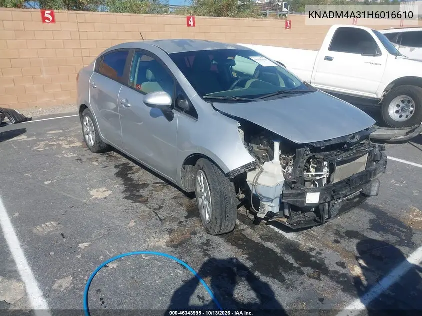 2017 Kia Rio Lx VIN KNADM4A31H6016610 фото 2