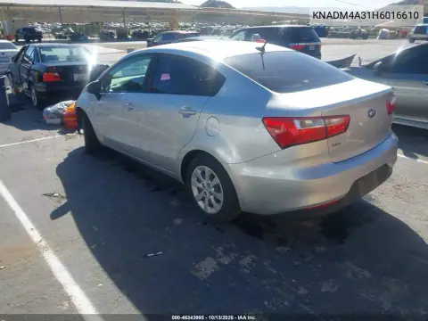 2017 Kia Rio Lx VIN KNADM4A31H6016610 фото 4