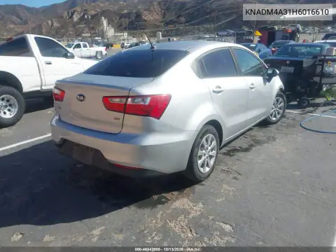 2017 Kia Rio Lx VIN KNADM4A31H6016610 фото 5