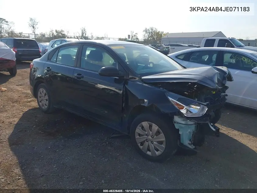 3KPA24AB4JE071183 Kia Rio 2018 — повреждение Передняя часть, фото до ремонта