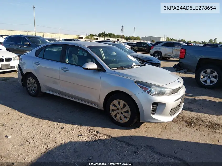 2020 Kia Rio Lx VIN 3KPA24AD5LE278654 фото 2