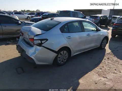 2020 Kia Rio Lx VIN 3KPA24AD5LE278654 фото 5