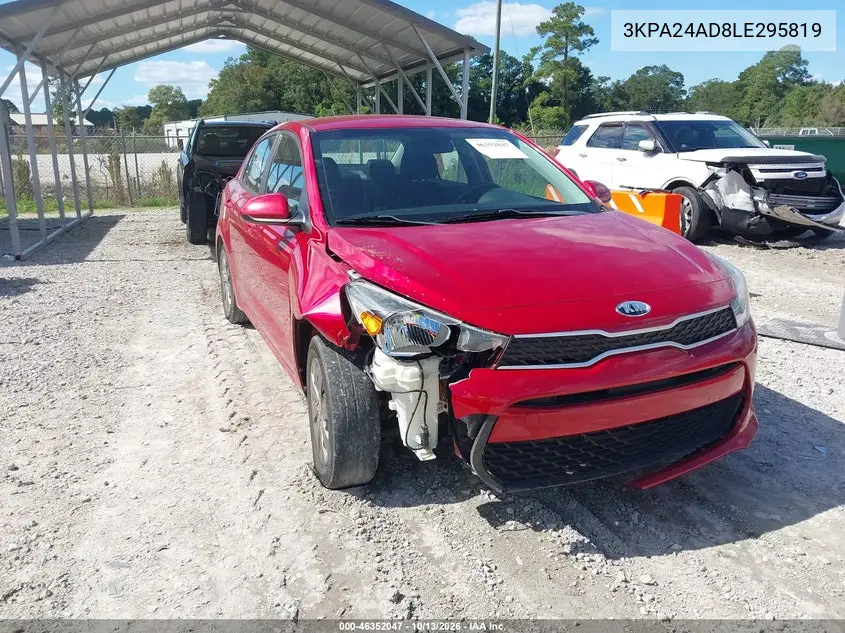 3KPA24AD8LE295819 — 2020 Kia Rio, фото 2 с аукциона IAAI, Передняя часть